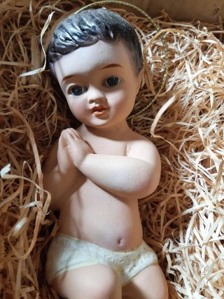Niño Jesús Ojos Cristal Olot Caja Original