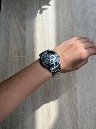 Reloj Lotus Caballero Negro y Plateado