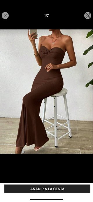 Vestido Shein Marrón Talla L
