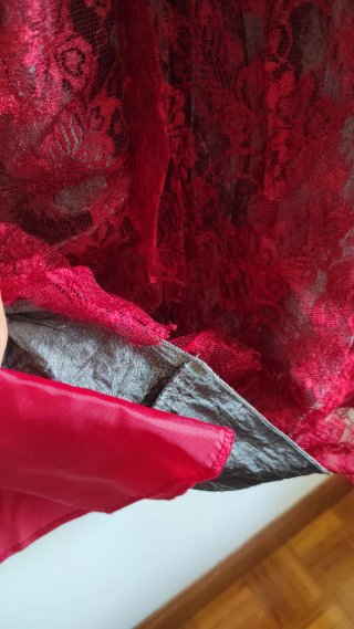 Vestido de fiesta encaje rojo talla única