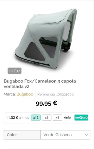 Capota verano Bugaboo Camaleón/Fox