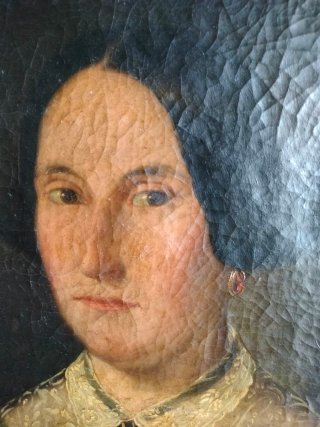 Cuadro antiguo retrato XVIII-XIX