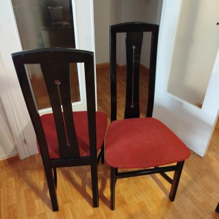 6 Sillas Madera Rojo Granate