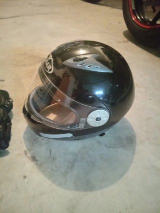 Casco y guantes moto niño