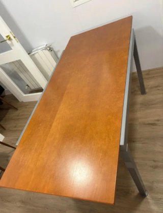 Mesa de comedor extensible madera y metal