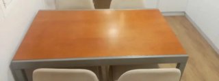 Mesa de comedor extensible madera y metal
