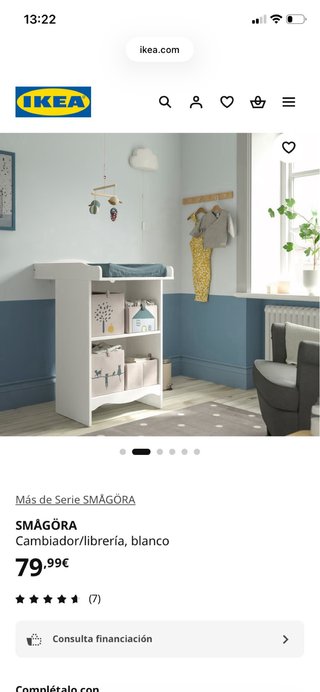 Cambiador/librería SMÅGÖRA blanco