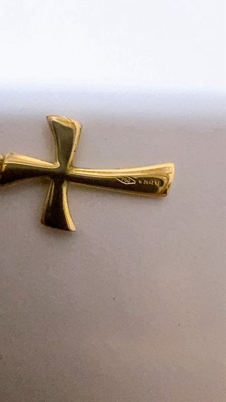 Collana con croce moderna in oro 18kt 750