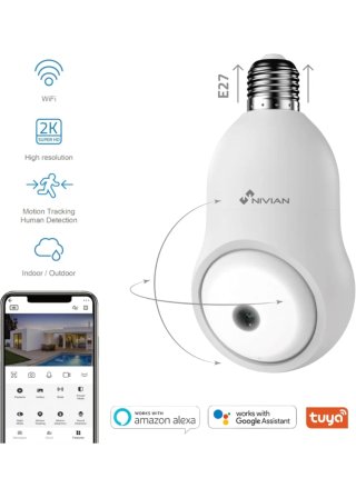 Cámara Vigilancia WiFi NIVIAN Tipo Bombilla