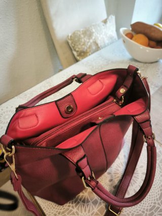 Bolso polipiel color burdeos nuevo