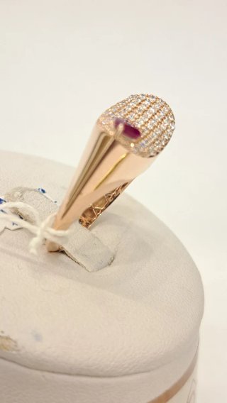 Anillo oro 18k  rubí con diamantes