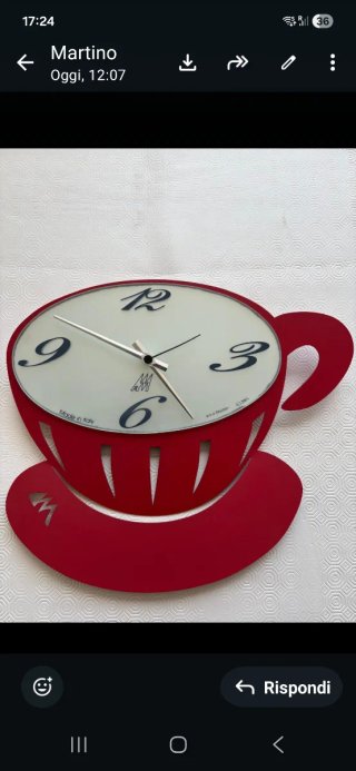 Reloj de pared Pausa Taza Roja