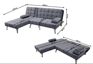 Divano letto blu in velluto piccolo NUOVO con spedizione
