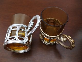 2 Portabicchieri Vintage in stile 'Podstakannik'