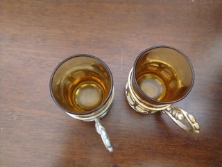 2 Portabicchieri Vintage in stile 'Podstakannik'