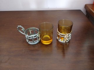 2 Portabicchieri Vintage in stile 'Podstakannik'