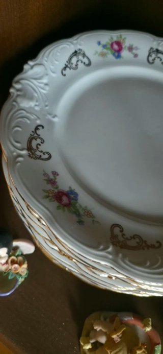 Servizio piatti ceramica decorato oro da  12