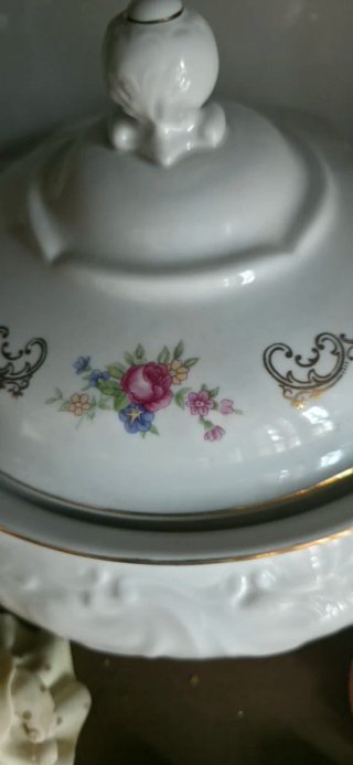 Servizio piatti ceramica decorato oro da  12