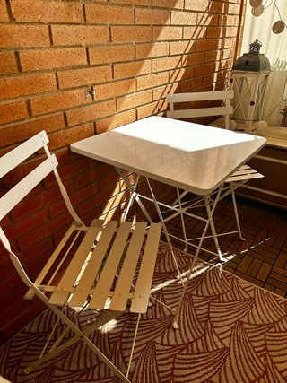 Conjunto Balcón Plegable Blanco (2 uds)
