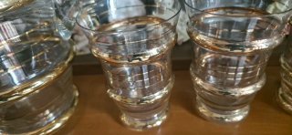 Set Bicchieri e Caraffa Oro Trasparente