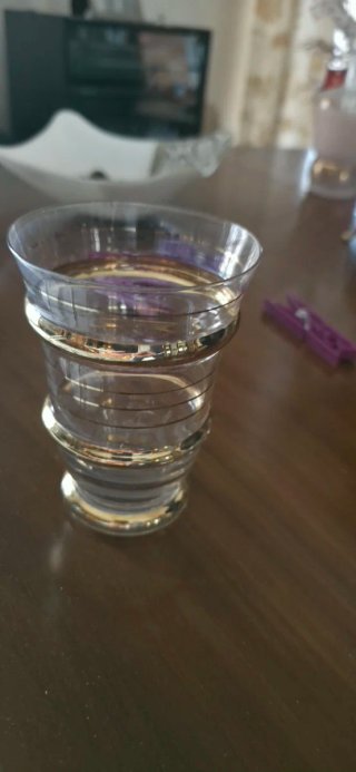 Set Bicchieri e Caraffa Oro Trasparente
