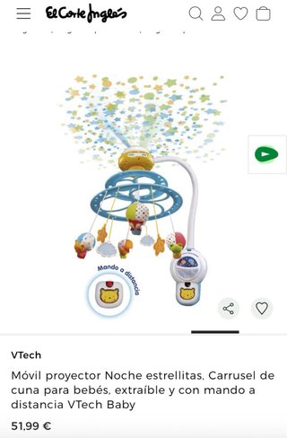 Móvil proyector cuna bebé con música y luces