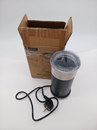 AMZCHEF Electric Milk Frother 4 in 1 IPX6 - Hot and Cold Foam in 80s, 240ml Milk Warmer, Stainless Steel, Home Use