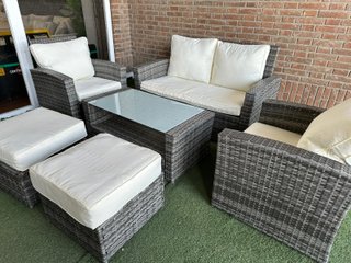 Conjunto Terraza Exterior Ratán Gris