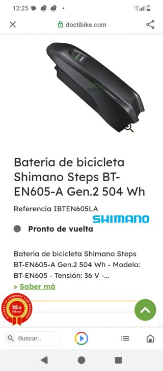 Batería Ebike Shimano 36V 14Ah 504Wh