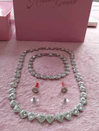 Conjunto Swarovski Corazón Plata