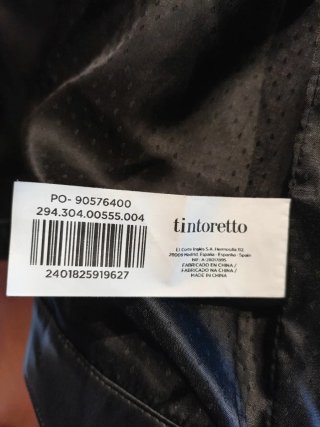 Cazadora Biker Polipiel Negra Tintoretto