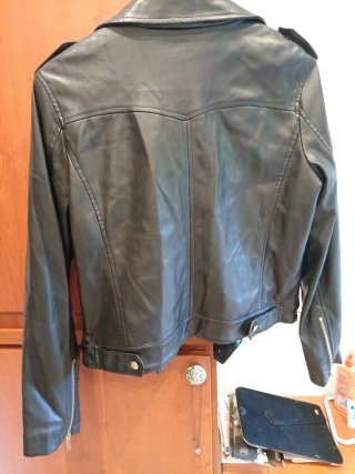 Cazadora Biker Polipiel Negra Tintoretto