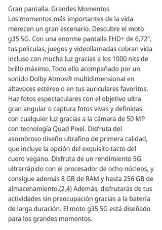 Motorola G35 5G, Móvil Android, 128 GB, 8 GB RAM
