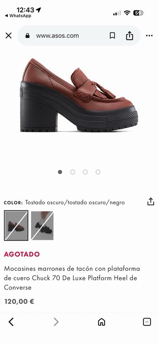 Mocasines Converse tacón plataforma marrón