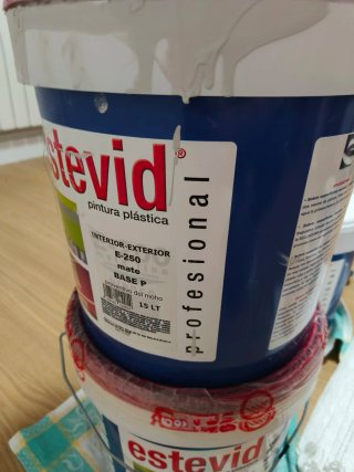 2 Botes Pintura Plástica Gris Claro para interior