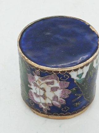 Scatolina cilindrica cloisonné 6 cm
