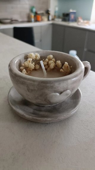 Candela Tazzina Cuore Ceramica