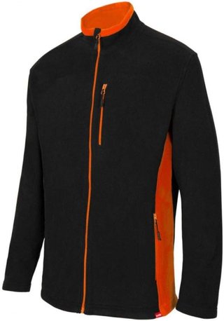Chaqueta polar bicolor azul y naranja