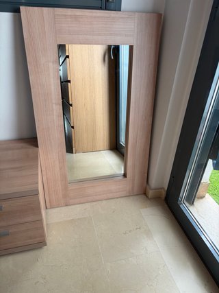 Espejo de pared madera y cristal