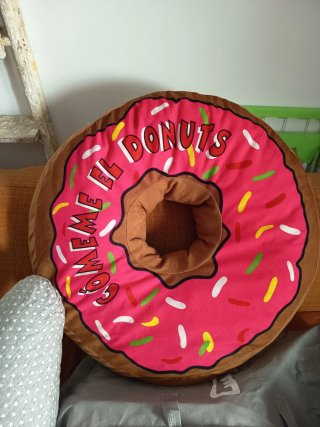Cojín Donut Grande Rosa y Marrón