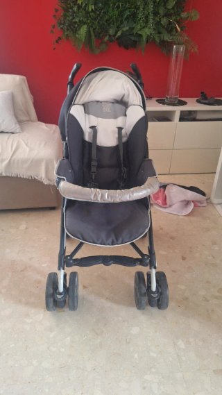 Carrito Bebé Prenatal Gris y Blanco