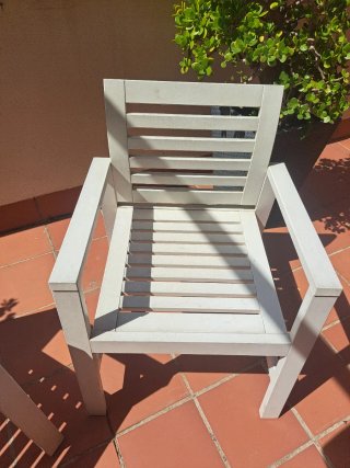 Conjunto 2 Sillas Terraza Madera Blanca