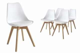 Mesa de centro madera y blanca Mesa salon 4 sillas