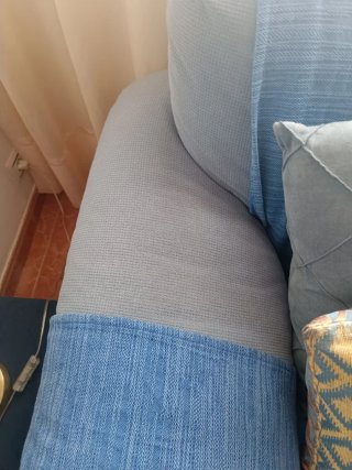Sofá 2 plazas azul y gris esta impecable