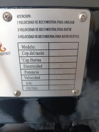 Batidora planetaria industrial GASFRIT 30L nueva