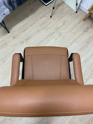 Silla de escritorio piel sintética marrón