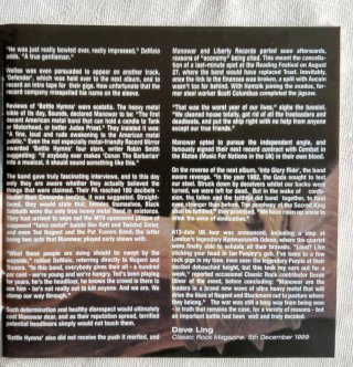 CD Manowar Battle Hymns