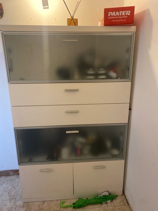 Armario Panter blanco y cristal