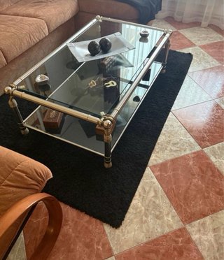 Alfombra salón negra tela