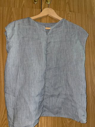 Top Hecho a Mano Rayas Azul Marino y Blanco